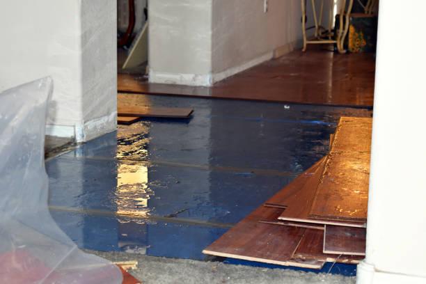 Professional Emergency Water Damage Restoration technician working in Byram, CT